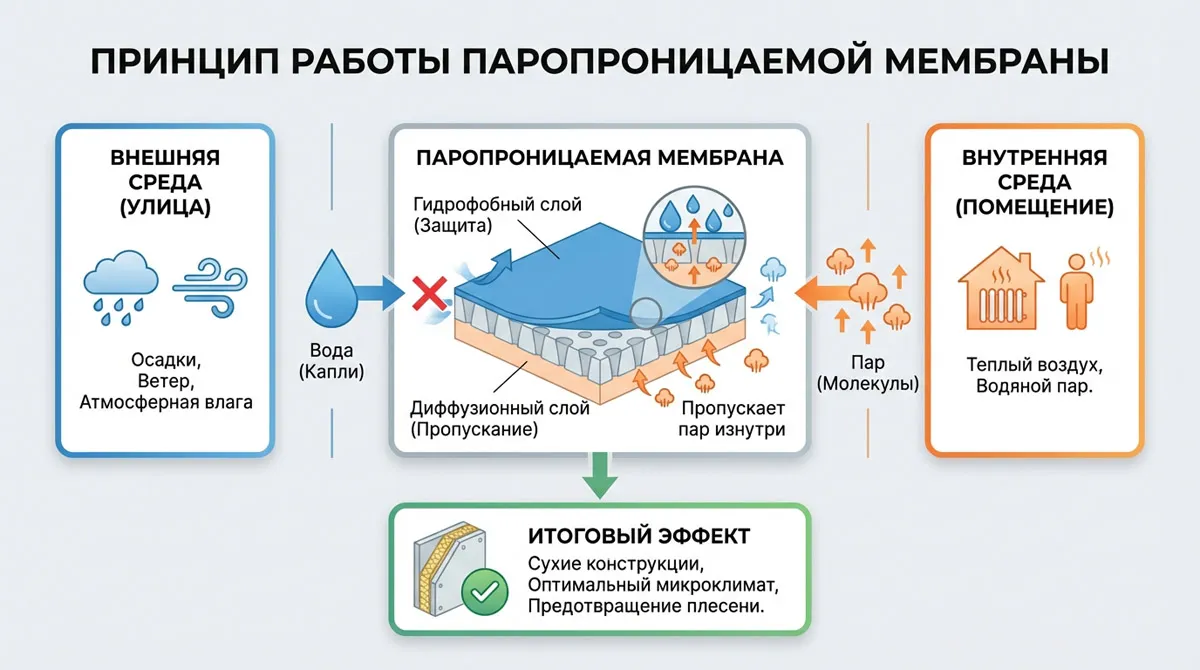 Диффузионная, супердиффузионная или антиконденсатная: какая мембрана для кровли лучше и почему_4