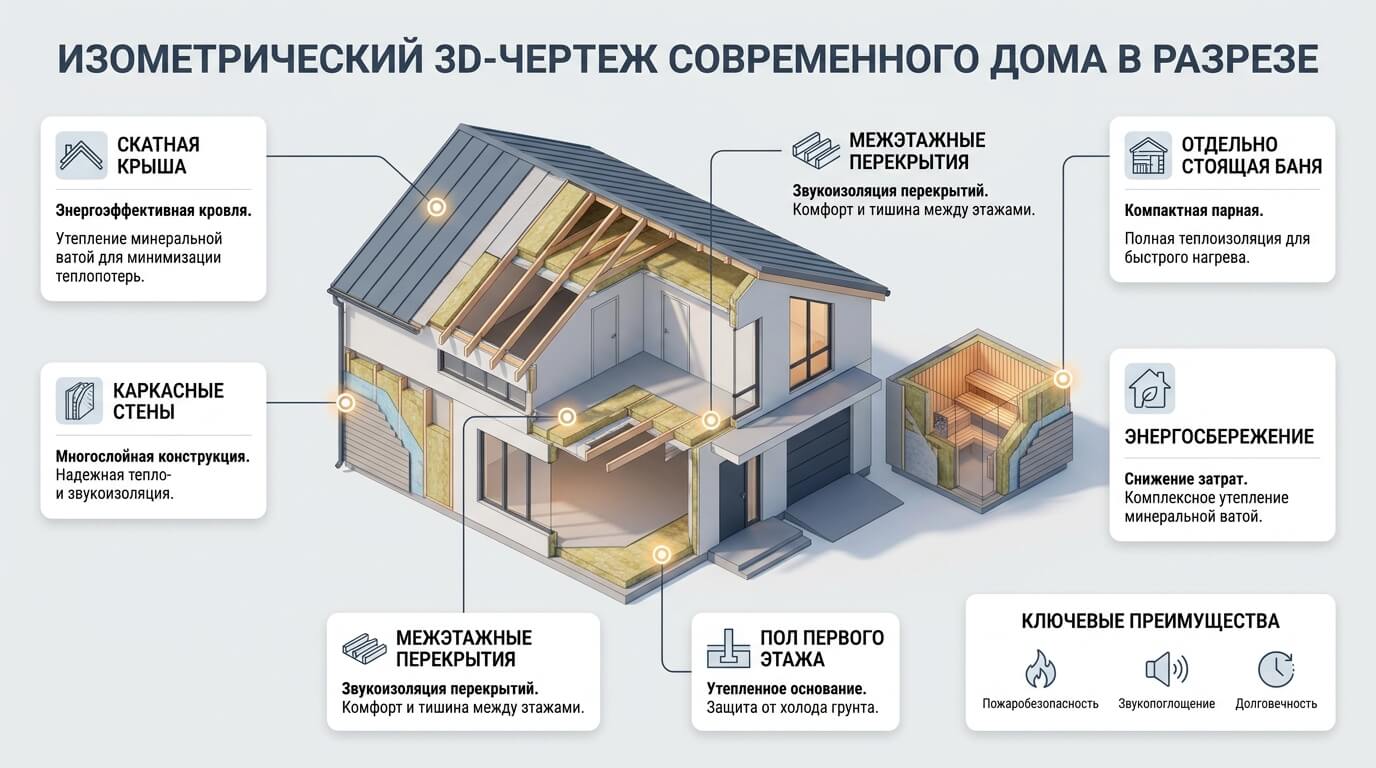 Огнестойкость, долговечность, надежная теплоизоляция: выбираем базальтовую вату РОКВУЛ для дома_6