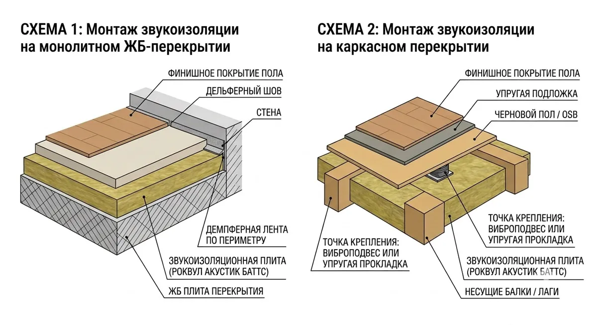 Звукоизоляция перекрытий: нормы, материалы и рабочие схемы для тишины в вашем доме_3