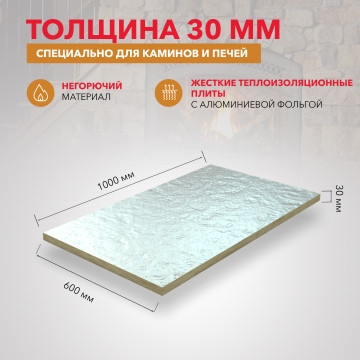 Утеплитель РОКВУЛ КАМИН БАТТС 1000x600x30 ГП-223361