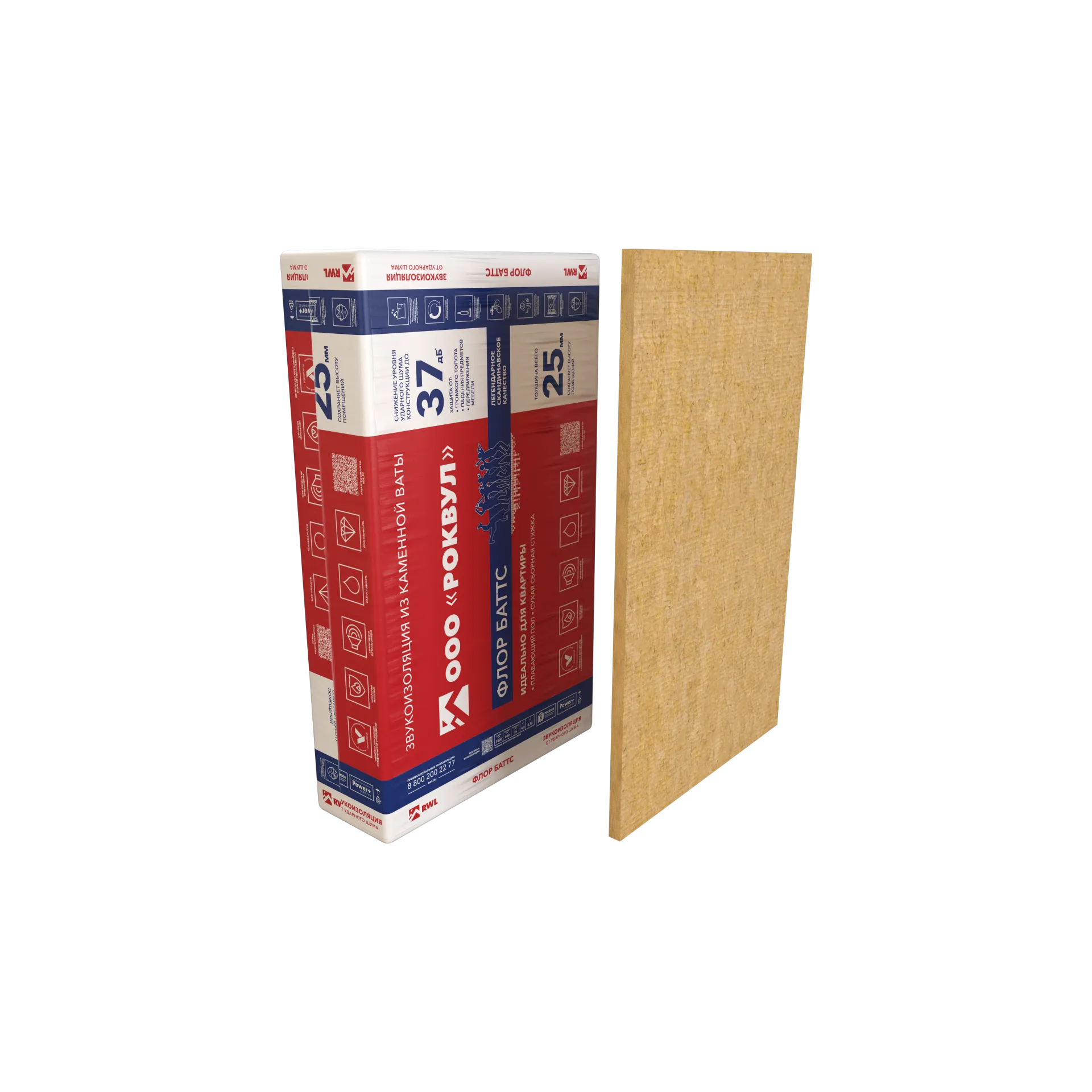 Шумоизоляция РОКВУЛ ФЛОР БАТТС 1000х600х50_8