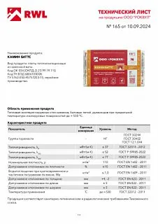 Утеплитель РОКВУЛ КАМИН БАТТС 1000x600x30_16