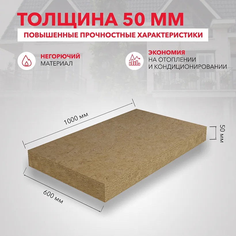 Утеплитель РОКВУЛ КАРКАС БАТТС 1000x600x50_4