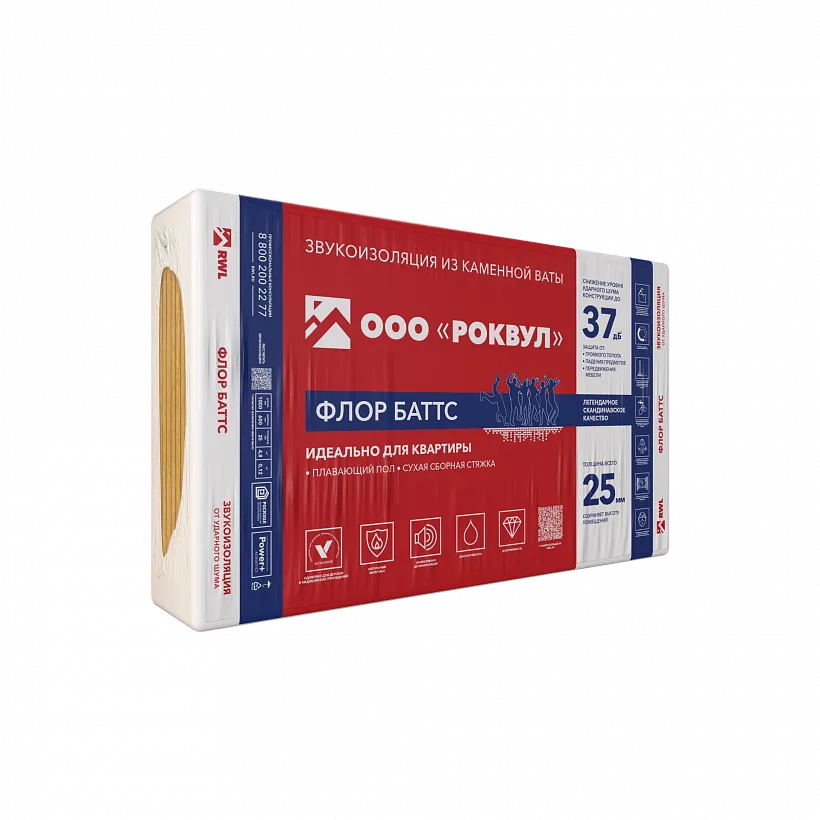 Шумоизоляция РОКВУЛ ФЛОР БАТТС 1000х600х50_3