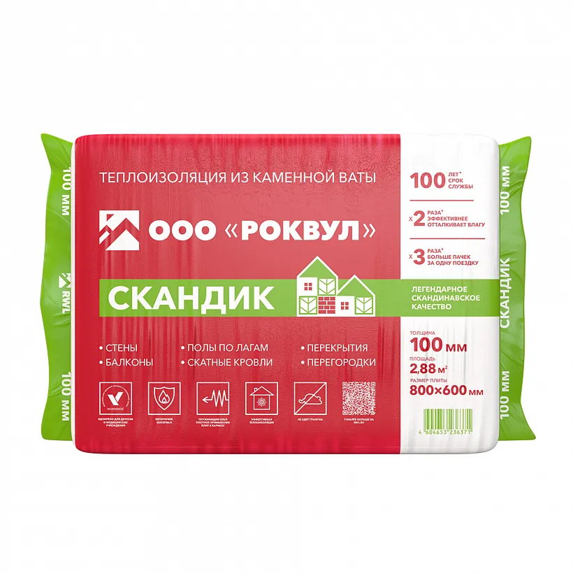 Утеплитель РОКВУЛ ЛАЙТ БАТТС СКАНДИК 800x600x100_2