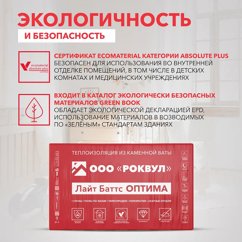 Утеплитель РОКВУЛ ЛАЙТ БАТТС ОПТИМА 1000x600x50_7